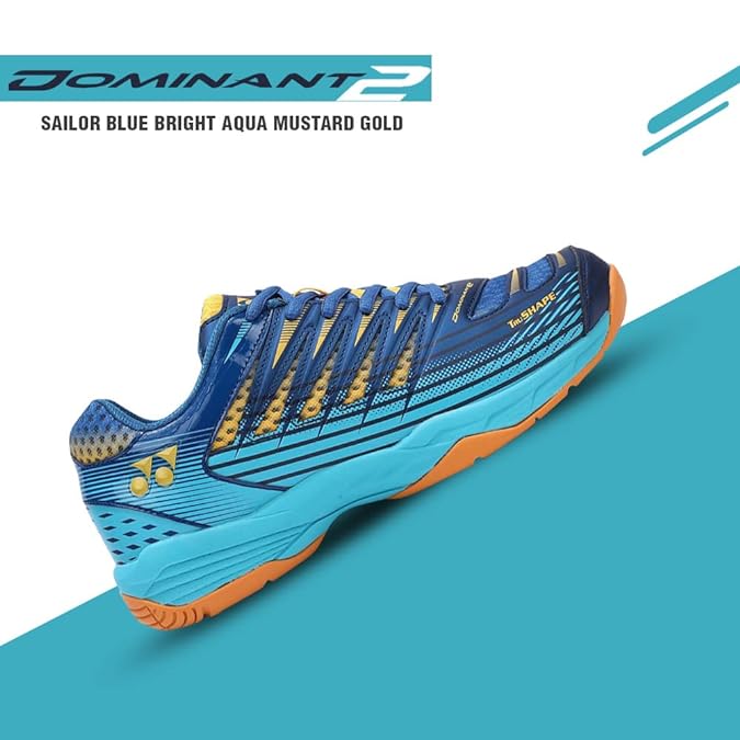 YONEX DOMINANT 2 JR BRIGHT AQUA / MUSTARD GOLD BADMINTON SHOES