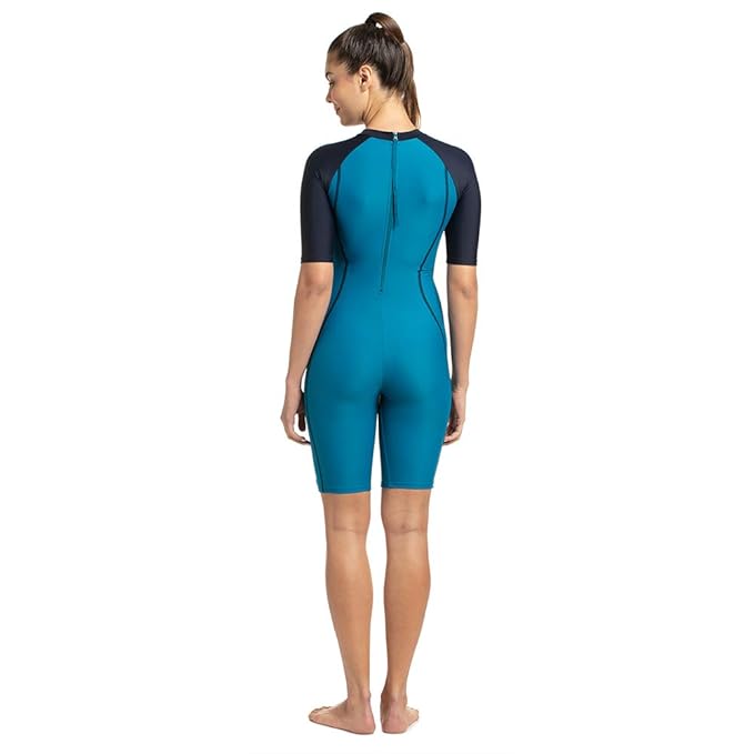 Speedo Women's Endurance Essential Splice Kneesuit Swimwear - Nordic Teal & True Navy