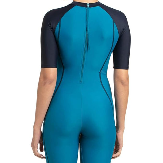 Speedo Women's Endurance Essential Splice Kneesuit Swimwear - Nordic Teal & True Navy
