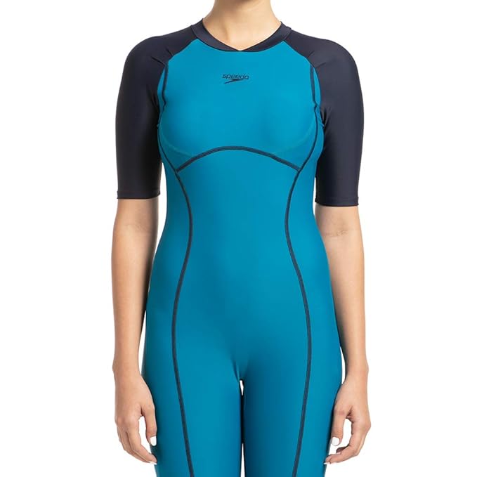 Speedo Women's Endurance Essential Splice Kneesuit Swimwear - Nordic Teal & True Navy