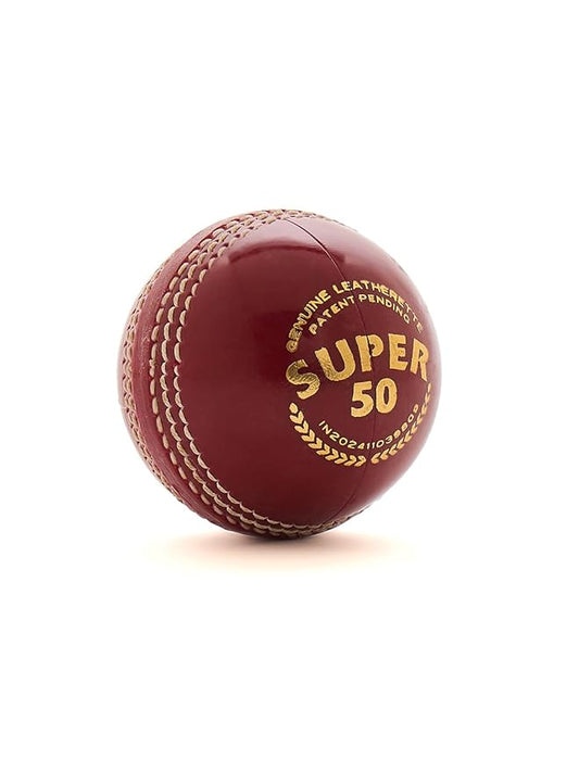 SG Super 50 Red Leather Cricket Ball full packet