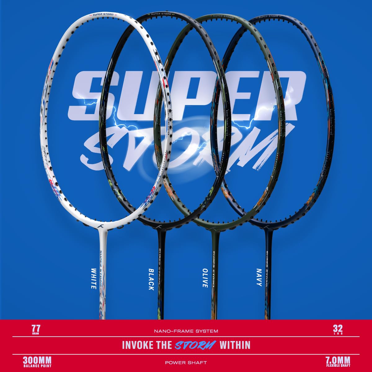 HUNDRED Super Storm Badminton Racquet