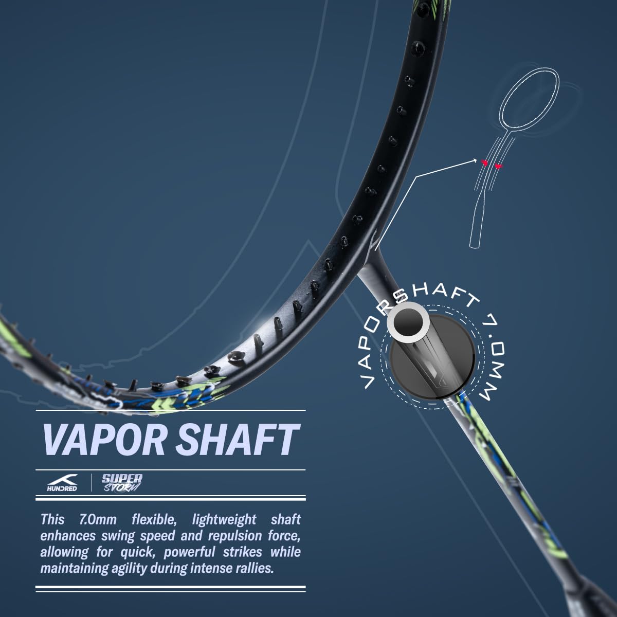 HUNDRED Super Storm Badminton Racquet