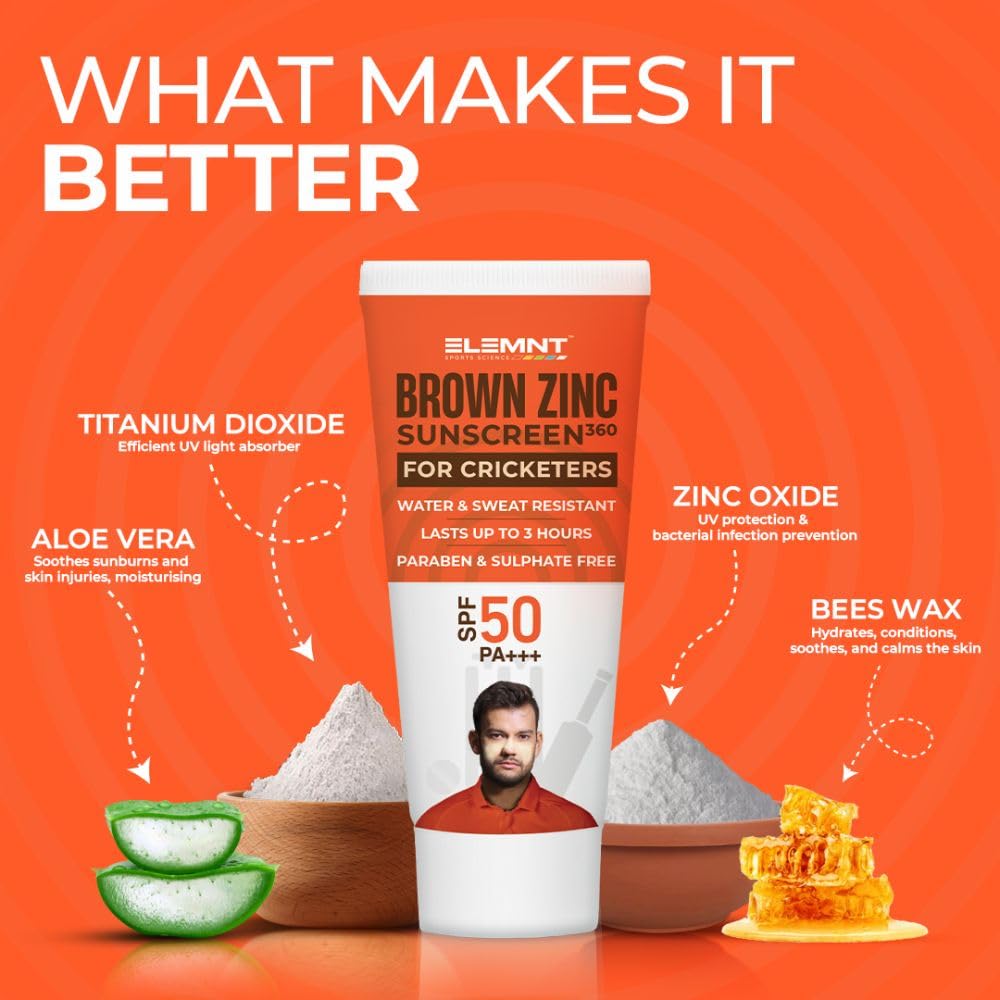 ELEMENT BROWN ZINC SUNSCREEN 360 FOR CRICKETERS
