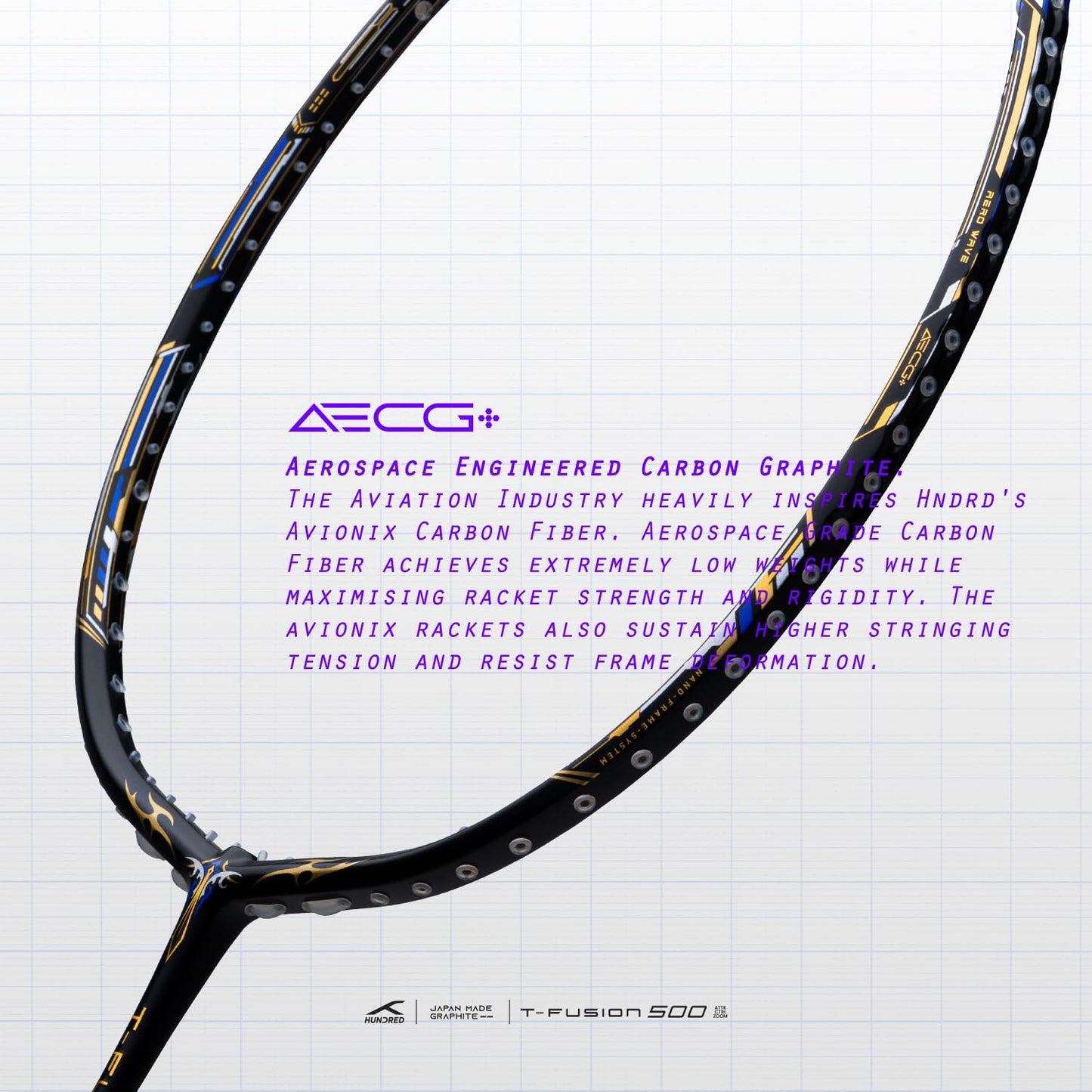 HUNDRED T-Fusion 500 Zoom Badminton Racquet