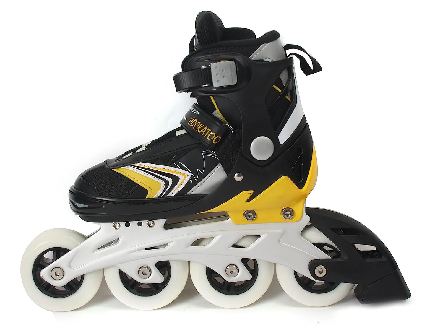 COCKATOO IS-05 Inline Adjustable Skates| ABEC 9 Bearing 90 mm Wheel | Yellow