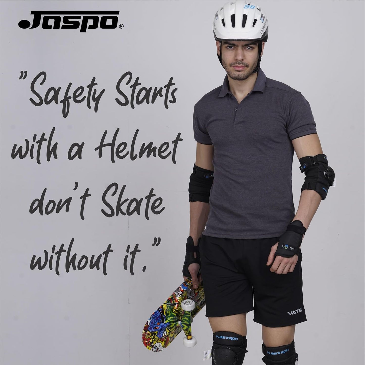 Jaspo Urban Rider Helmet for Skateboarding, Skating, Cycling