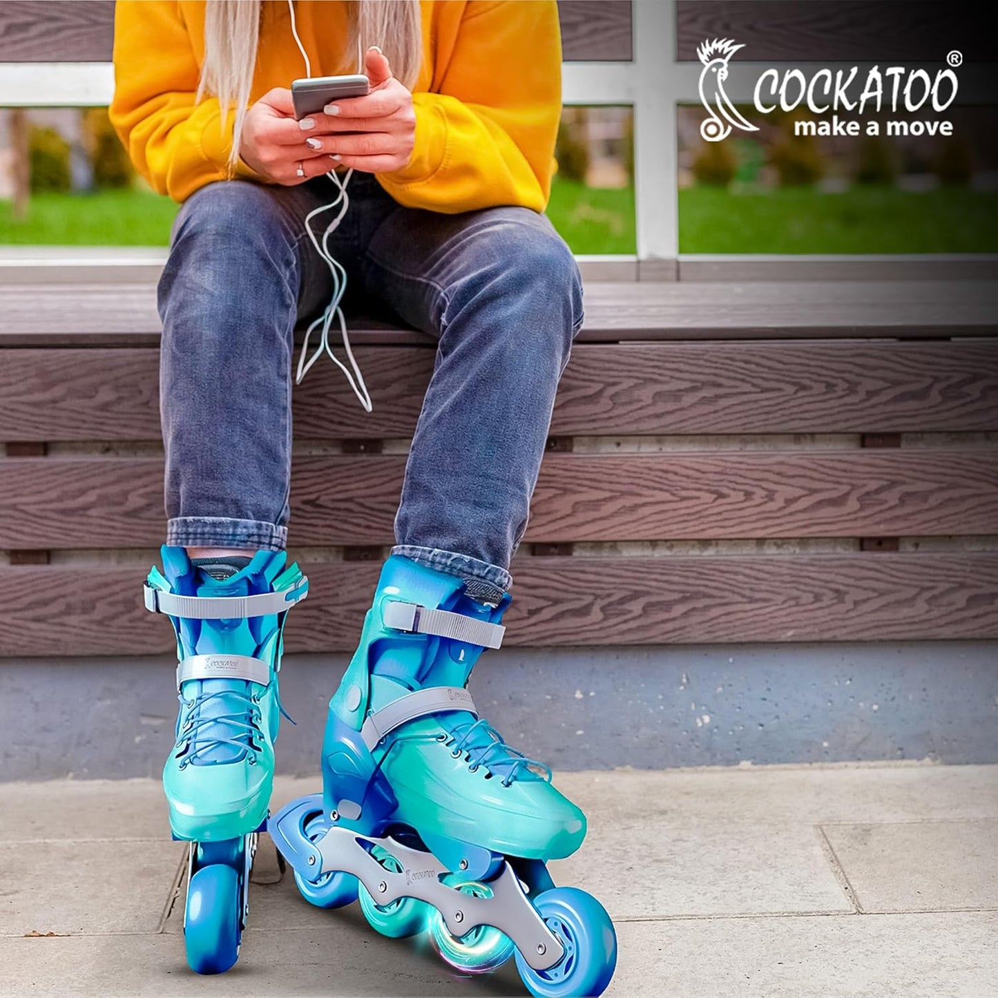 Cockatoo ShadowLine Adjustable Wheel Inline Skates ABEC-7