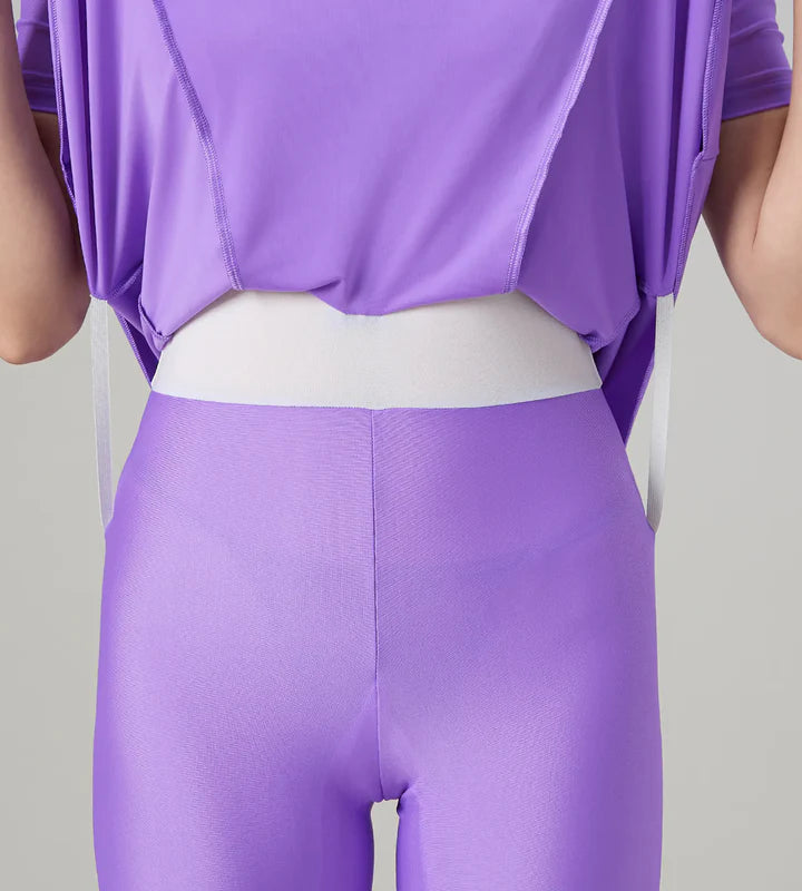 Women's Endurabrite Short Sleeve Closedback Swimdress With Boyleg - Purple Mist &amp; Tillandsia Purple