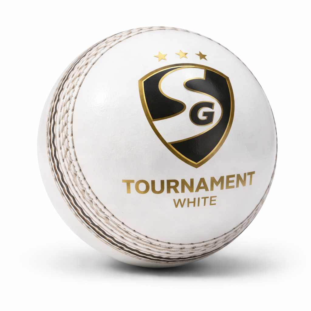 SG TOURNAMENT WHITE CRICKET LEATHER BALL (PACK OF 3)